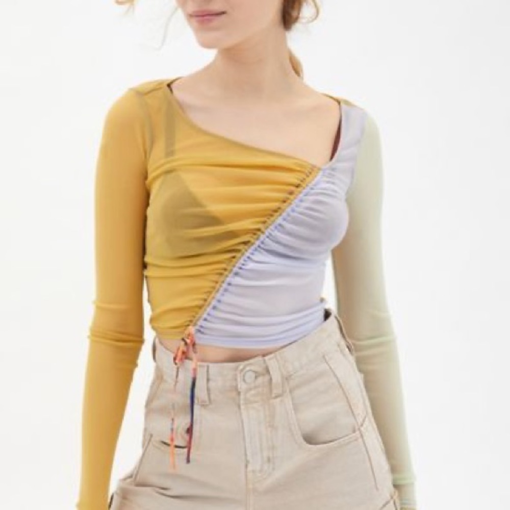 urban outfitters shona mesh cinched top